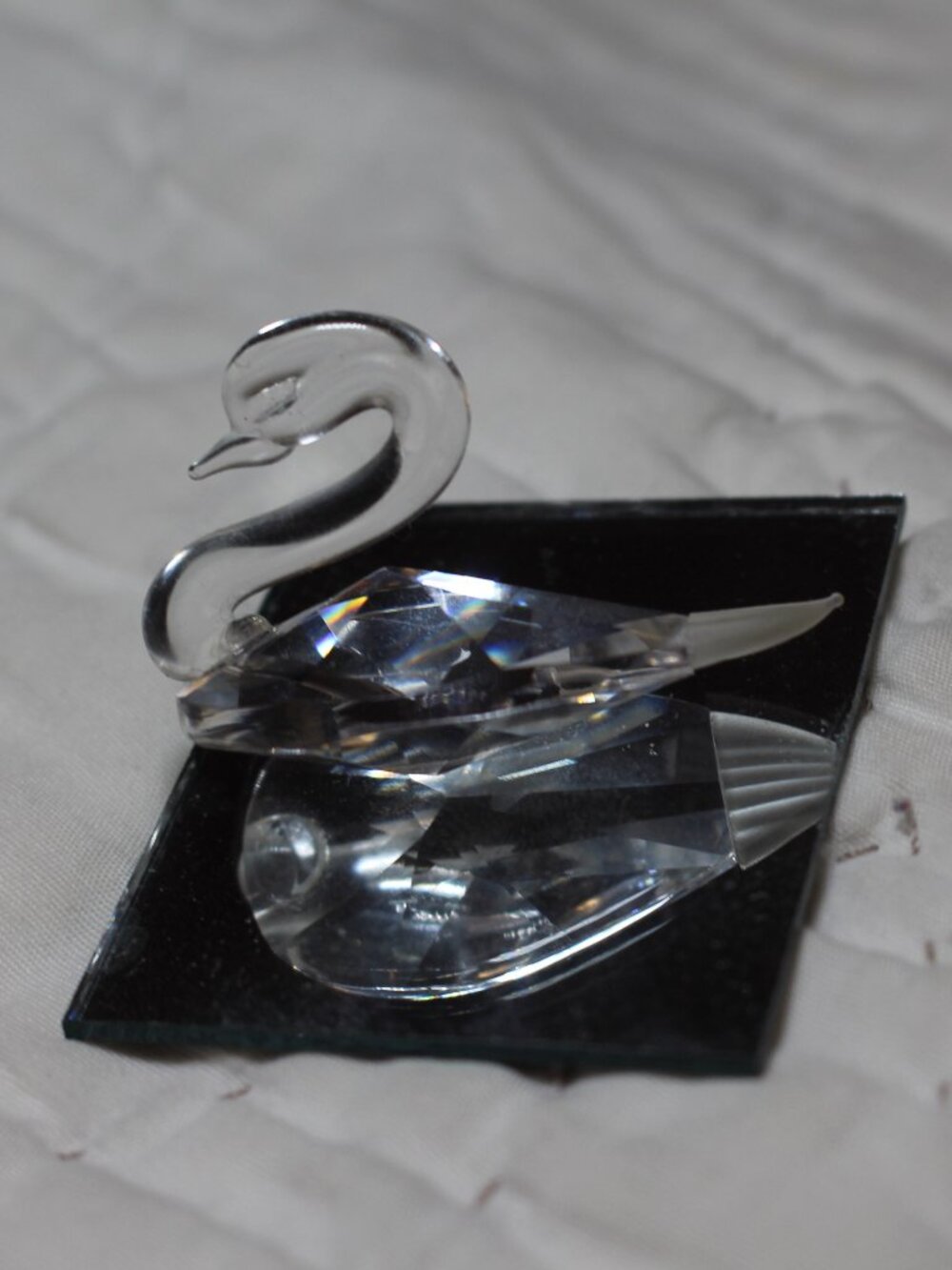 Swarovski crystal swan figurine